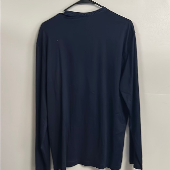 Navy Blue Long Sleeve Henley Shirt - Picture 4 of 5